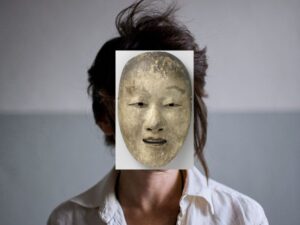 Fiona Tan, Self-portrait with mask, 2025, courtesy the artist and Frith Street Gallery, London